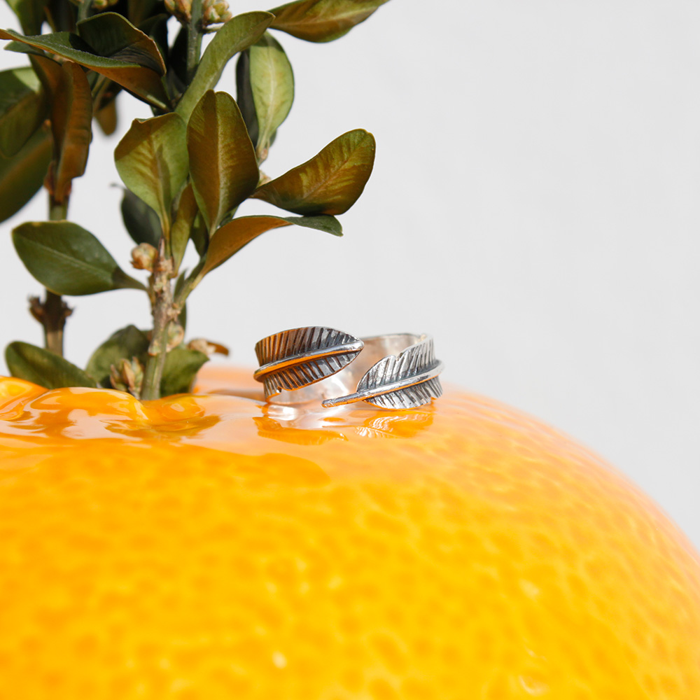 Anillo Pluma en plata de ley