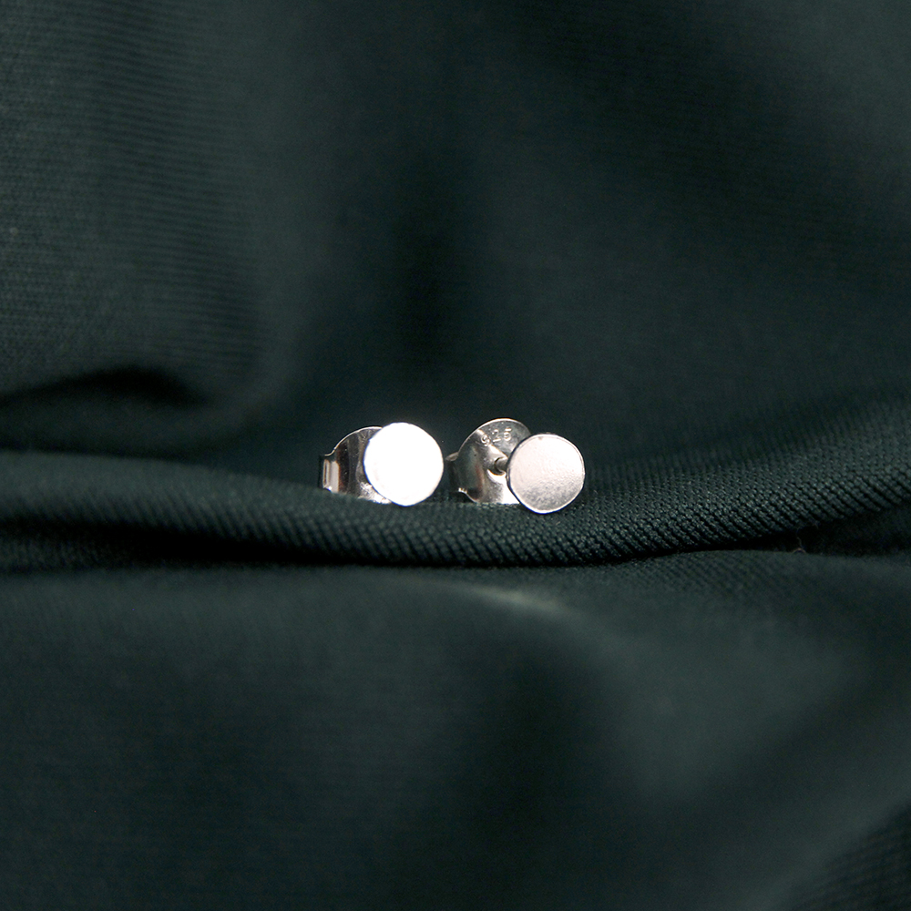 Pendientes Círculo Plano en plata de ley