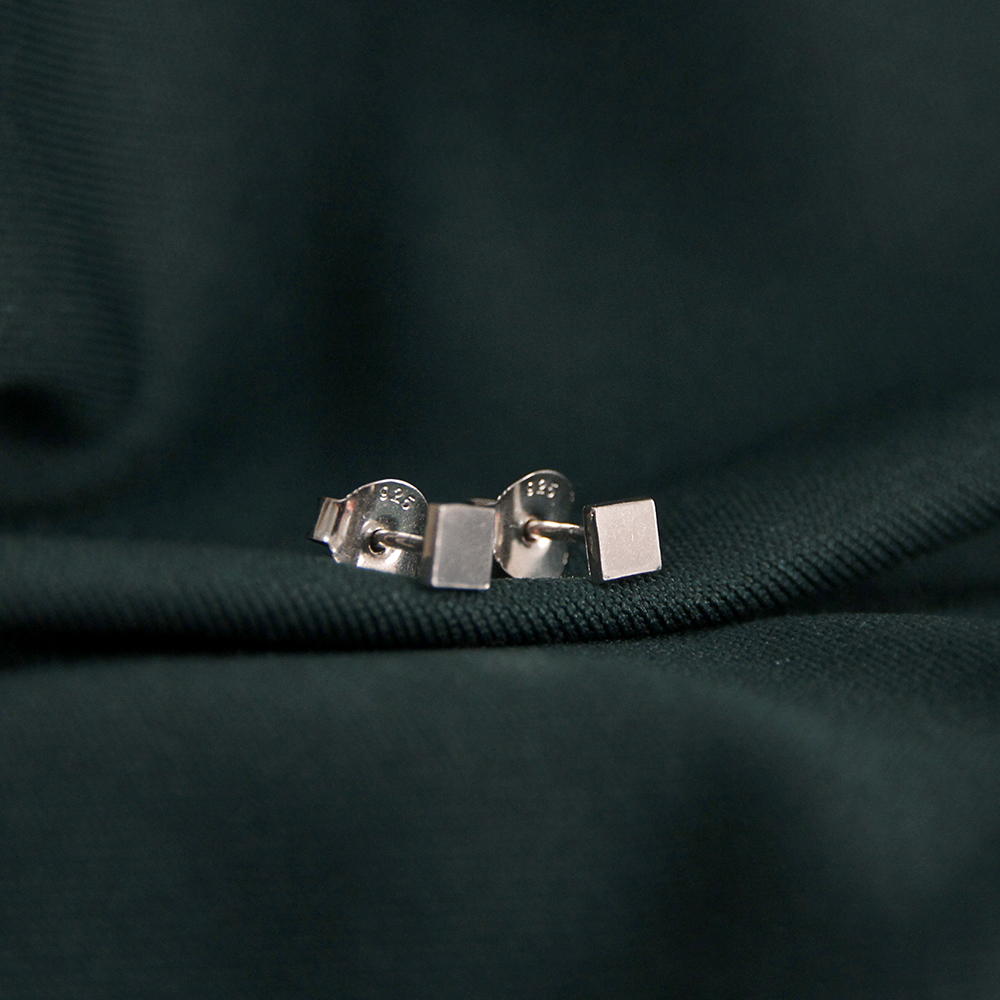Pendientes Cuadrado en plata de ley