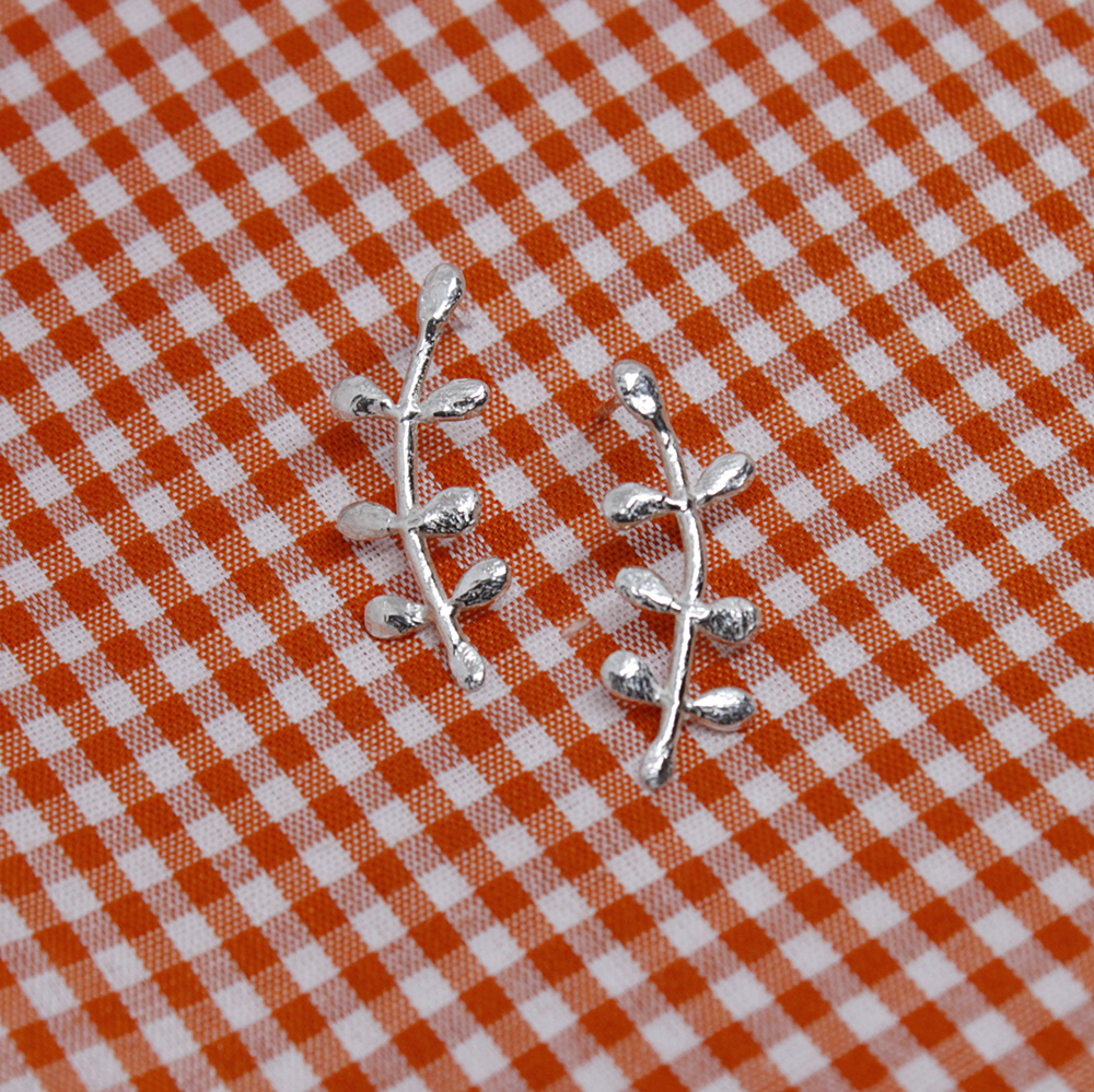 Pendientes Ramita en plata de ley