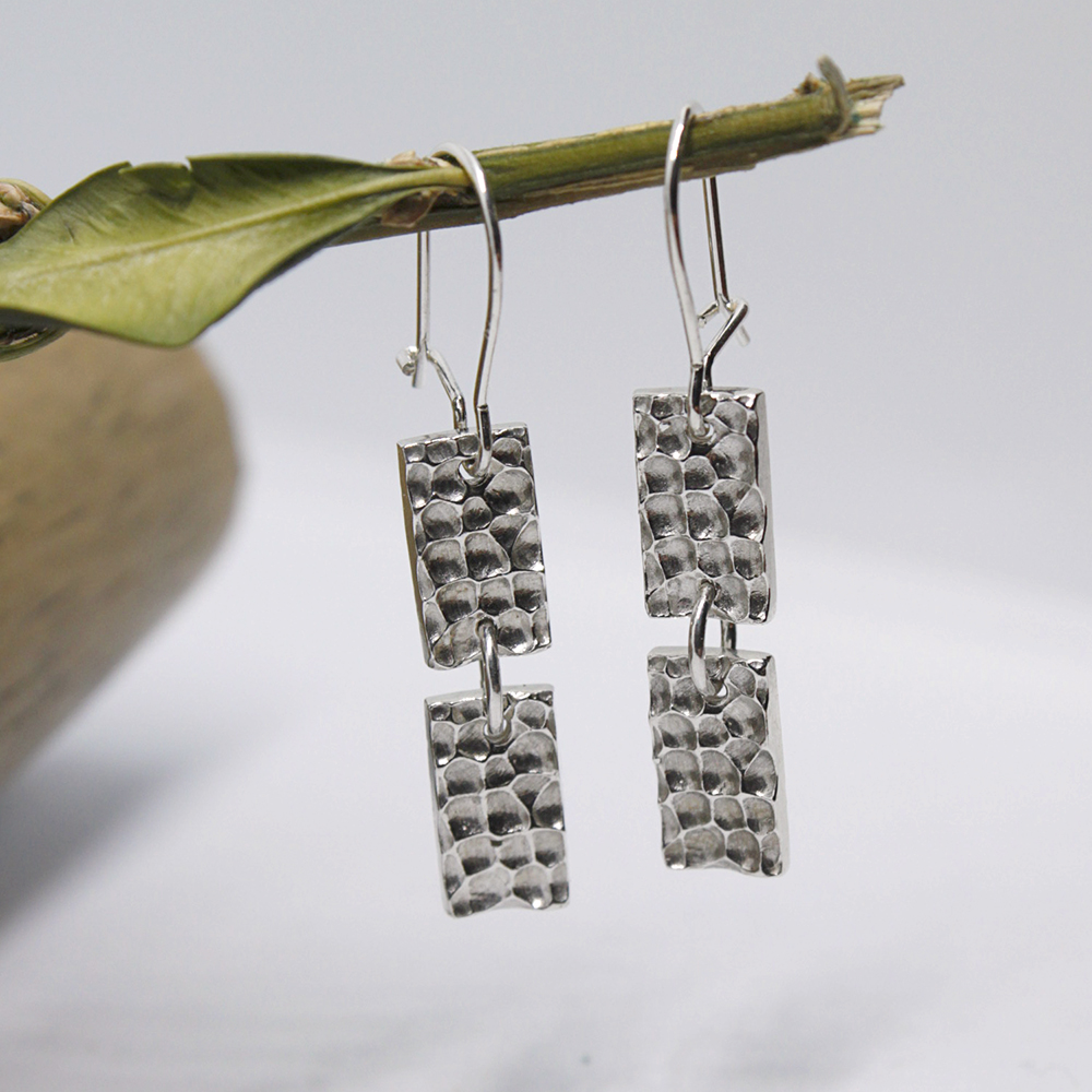 Pendientes Surcos en plata de ley